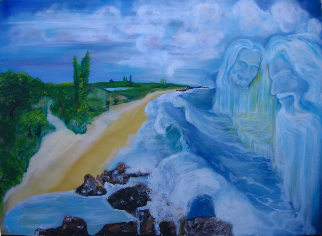 The Sea Garden, Painted by Ron, The explanation is available in his book The Garden, available online in our online shop